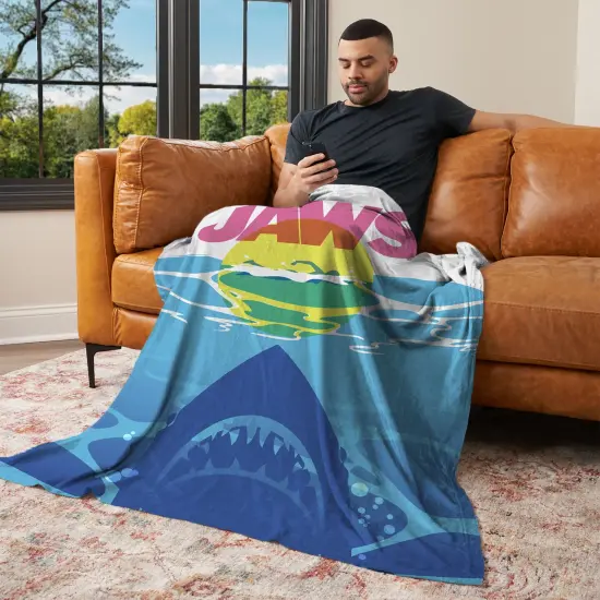 Universal Jaws Silk Touch Throw Blanket CMYK Poster {3}