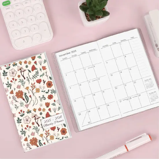 Pocket Calendar Planner 2025-2026 - 3.7" x 6.7" (Wildflower) {2}