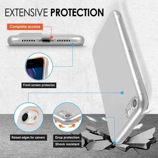 Translucent Matte Case For iPhone SE 2020 (2nd Gen), Semi-Transparent Smooth Touch Soft TPU Thin Cover White, by Insten {2}