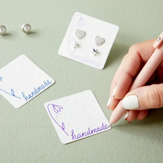 200-Pack White Earring Cards, Hanging Earring Cards for Selling, Display, Packaging, Storage, Durable and Sturdy Paper Material, Jewelry Holders (2x2 in) Bulk Pack {4}