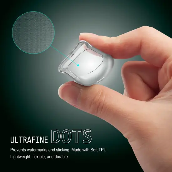 Insten Smartwatch Screen Protector Compatible with Fitbit Versa 2 Smartwatch, Soft TPU Rubber Protective Case, All Around Shockproof Bumper Full Cover, Clear {7}