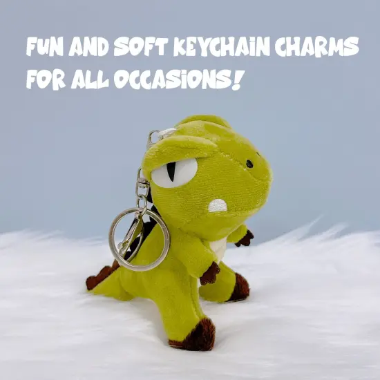 Wrapables Cute Plush Keychain Pendant Charm for Bag, Dinosaur {4}