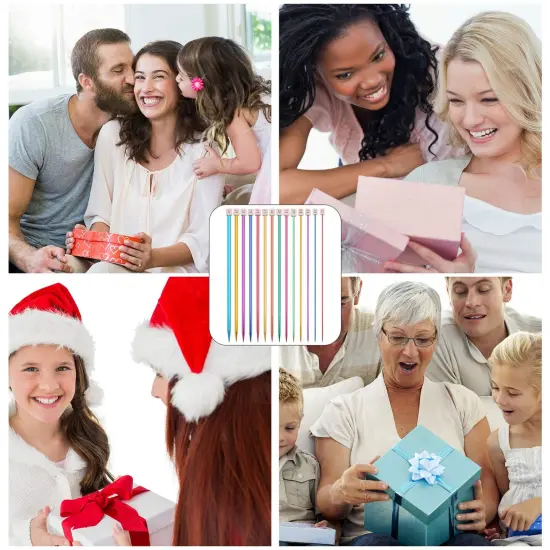 BCMRUN 28Pcs/14 Pairs Stainless Steel Knitting Needles Set, Colored Straight Single Pointed Metal Knitting Needles, 14 Size from 2.0mm-10.0mm, 13.8 Inches Length for Handmade DIY Knitting (35cm) {3}