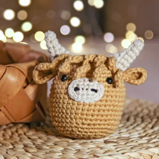 Crochet Kit for Beginners: Highland Cow Crochet Kit, Learn to Crochet, Include Easy Knitting Soft Yarn, Step-by-Step Video Tutorial, Hook, Holiday Birthday Gift for Adults and Kids(30%+ Yarn) {2}