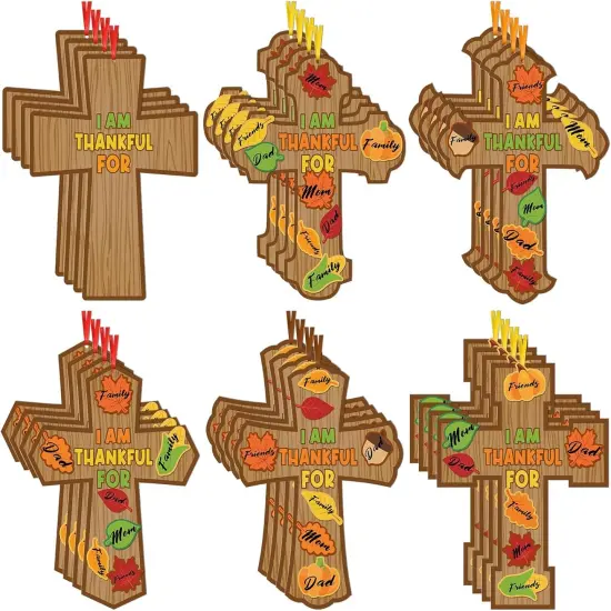 24 Pcs Religious Fall Cross Craft DIY Thanksgiving {1}