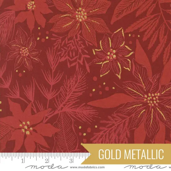 Poinsettia in Crimson Metallic (45623 17m) | Old World Yuletide | Fancy That Design House Co | Moda {1}