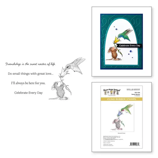 House Mouse Cling Rubber Stamp-Sweet Nectar, Rare Bloom {6}