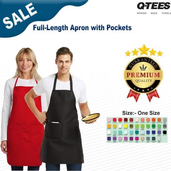 Q-Tees&reg; Full-Length Apron with Pockets Forest {2}