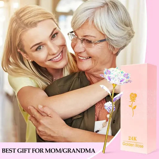 Mothers Day Mom Gifts for Women Birthday Gifts for Women Galaxy Rose Glass Flowers Forever Eternal Roses Artificial Flowers Gifts for Grandma Wife Daughter {4}