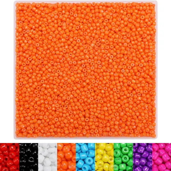 Orange Seed Beads, 4000+pcs 3mm Glass Seed Beads {1}