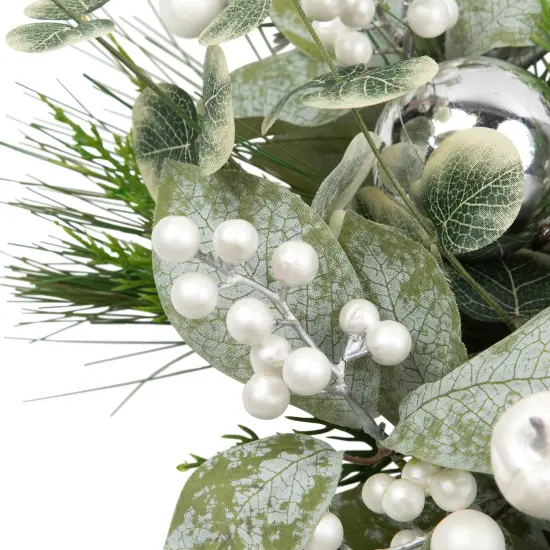 Northlight Mixed Pine with Pinecones and Ornaments Artificial Christmas Wreath - 28" - Unlit Green {7}