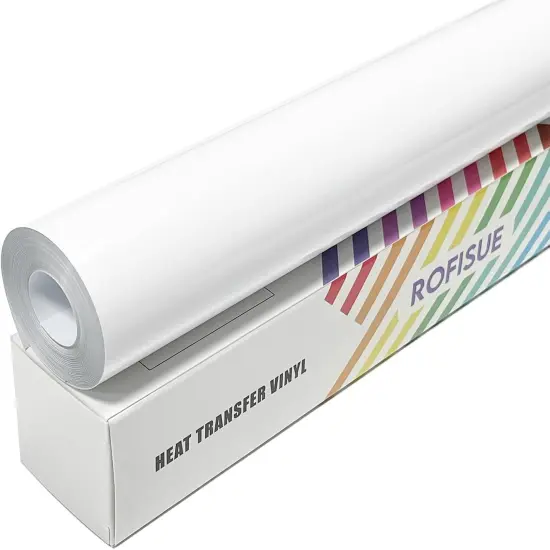 12Inches&times;20FT Iron on for T Shirts Easy to Cut and Weed Compatible- (White, 12Inches&times;20FT) {1}