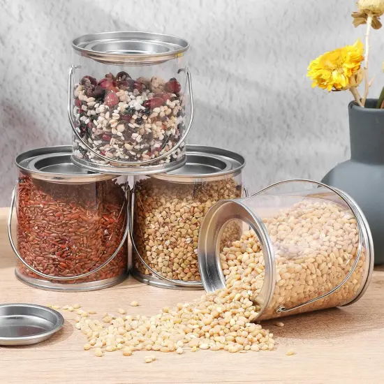 12 Pack Clear Paint Cans with Metal Lids {3}