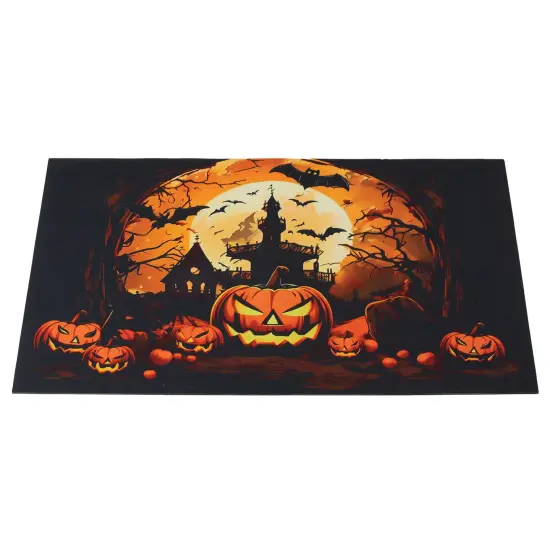 Collections Etc Halloween Night Jack o' Lantern Skid-Resistant Doormat {2}