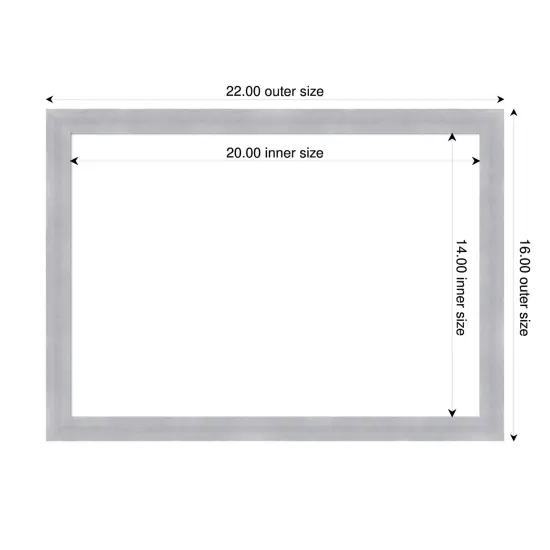 Grace Narrow Framed Dry Erase Magnetic Board Nickel {4}