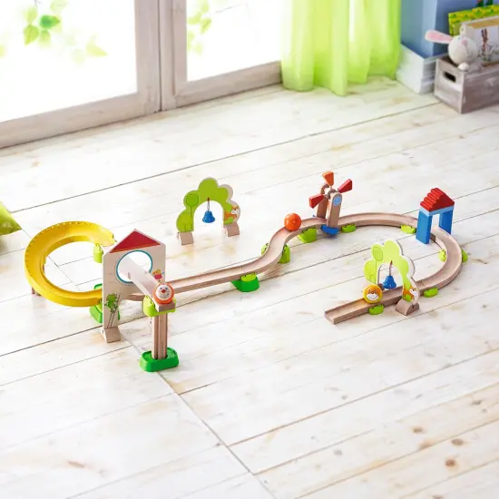 HABA Marble Run Kullerbu Windmill Playset, STEM Toy Building Set for 3-5 Year Olds, Montessori Toys Marble Maze, 25 Piece Ball Track Multicolor {4}