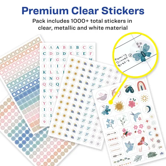 Avery Productivity Planner Sticker Pack with Calendar Stickers, Bullet Journaling Stickers, and Productivity Stickers for To-Dos, Meetings, Budget, and more, 15 Sheets, 1,094 Planner Stickers (6777) {4}