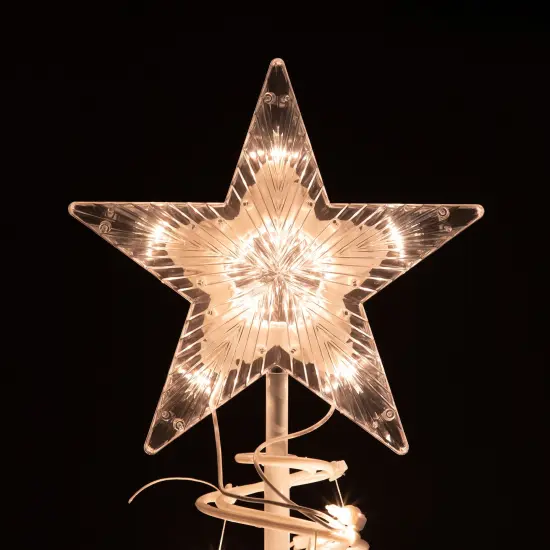 Northlight Lighted Spiral Outdoor Christmas Trees - 4' and 6' - Clear - Set of 2 White {5}