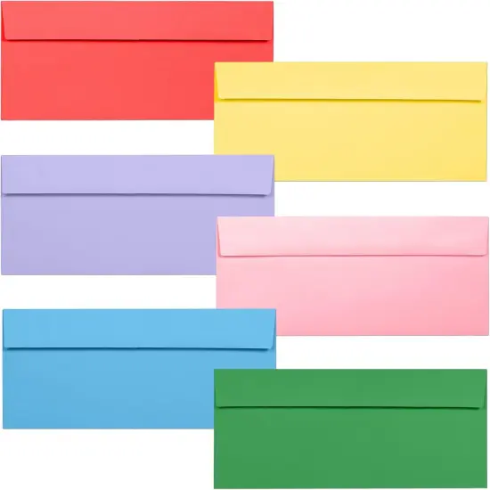 Colored Envelopes Letter Size, 36-Pack #10 Business Envelopes, 4 1/8 x 9 1/2 Inches, 6 Colors {1}