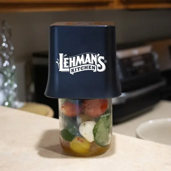 Lehman's Mason Jar Vacuum Sealer, Cordless, Easy One-Touch Operation, Extends Freshness, Includes 6 Canning Lids (3 Wide-Mouth, 3 Regular-Mouth), Rechargeable Battery, Ideal for Food Storage {6}