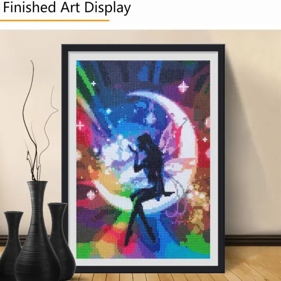 Diamond Painting Kit for Adults 12x16 Inches / 30x40cm Butterfly Fairy Moon Girl Diamond Art Beginner DIY Crafts Kit Full Round Drill {2}