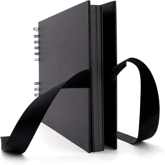 2 Pack 80 Pages Scrapbook Album, Photo Album Memory Book, Total 160 Pages - Black {2}