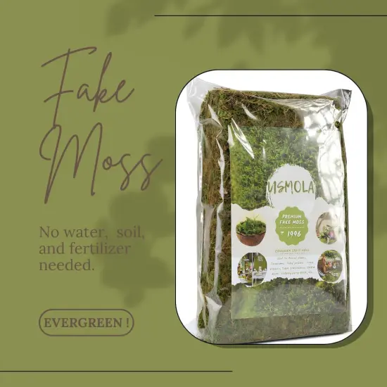 Fake Green Moss for Potted Plants, 4OZ Artificial Moss for DIY Crafts, Faux Moss for Table Centerpieces Fairy Garden Decor {4}