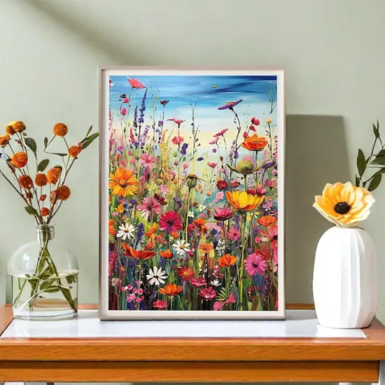 Wild Flowers Paint by Numbers Kits for Adults,Flower Paint by Numbers Kits,Adult Paint by Number Kits on Canvas Flowers,Home Wall Decor(16x20in) {3}
