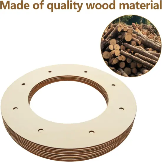 20PCS 10 Inch Wooden Wreath Frame, 2.5mm Thickness Wood Wreath Rings for Crafting, Unfinished Wooden Wreath Frame for DIY Beautiful Floral Arrangements, Home Decor, Christmas and Easter Crafts {3}