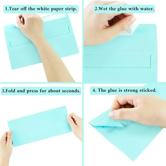 50 Pack #10 Business Envelopes, Light Blue Standard Envelopes Self Seal, Letter Size Business Mailing Envelopes for Checks Letters Invoices Statements Birthday Graduation Wedding, 4 1/8 x 9 1/2 Inch {2}