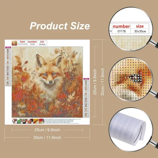 Diamond Painting Kits for Adults Fox, 5D DIY Diamond Art Kits for Beginners Round Full Drill Diamond Painting for Home Wall Decoration Gift 12&times;12inch, Fall Maple Leaf {2}