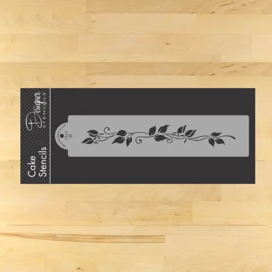 Rose Cake Stencil Tier #1 | C561 by Designer Stencils | Cake Decorating Tools | Baking Stencils for Royal Icing, Airbrush, Dusting Powder | Reusable Plastic Food Grade Stencil for Cakes | Easy to Use & Clean Cake Stencil {1}