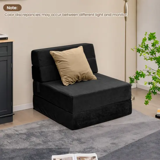 Flocking Sofa Bed Mattress with Sponge Filling and Magic Stick Black {2}