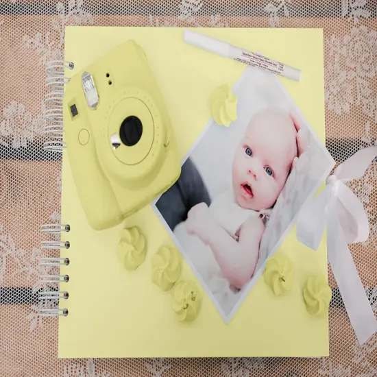 Yellow Scrap Book. Scrapbooking Supplies, Memory Book, Wedding Guest Book, Photo Album, Baby Shower Gifts, Valentines, Engagement Gifts, and Anniversary {3}