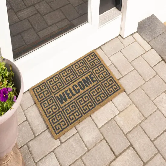 Doormat | Geo Welcome | All Weather Heavy Duty Mat | 100% Natural Coir Face | Non-Slip | Outdoor Home D&eacute;cor {4}