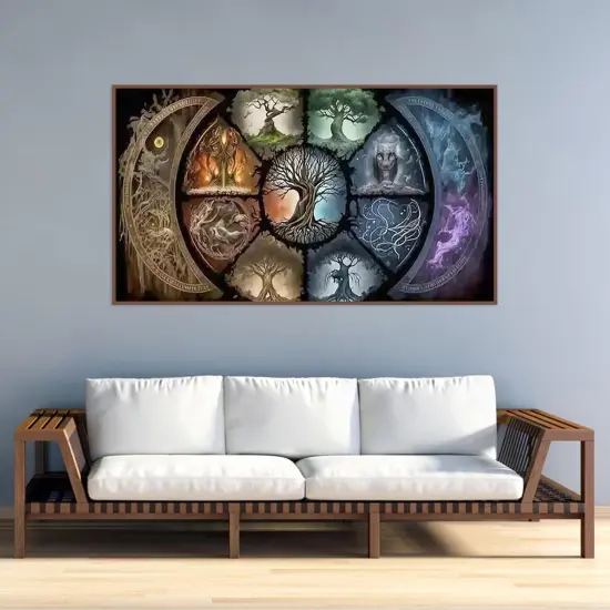 DIY 5D Diamond Painting Kits for Adults Diamond Art Large Size Tree of Life Abstract Tree Landscape Full Drill Crystal Rhinestone Embroidery Craft Kits for Home Wall Decor, 27.5X15.7 Inch {4}