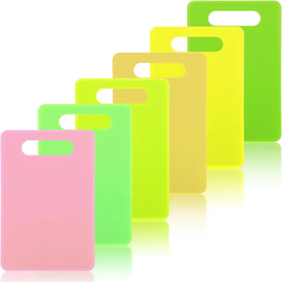 Kitchen Cutting Board Set of 6, Plastic Cutting Boards with Easy Grip Handle for Kitchen Cooking, Non Slip Cutting Mat Pad for Meat, Fruit, Vegetables, 12 Inch by 8 Inch {1}