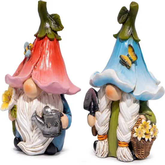 Garden Gnome Decorations Handcrafted Outdoor Ornaments Spring Gnome Figurines Flower Gnome Statues Perfect for Garden, Patio, and Balcony D&eacute;cor {5}