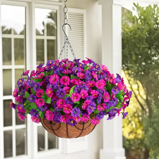Artificial Fake Hanging Flowers with Basket {5}