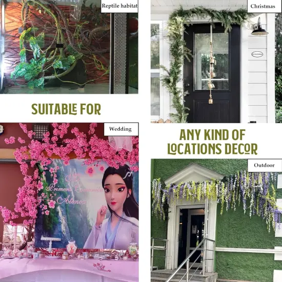 Yards Green Vines Garland Artificial Ivy Garland Foliage Green Leaves Fake Vine Leaf Hanging Plants for Wedding Party DIY Green Leaves Headband Headbands Vines {3}