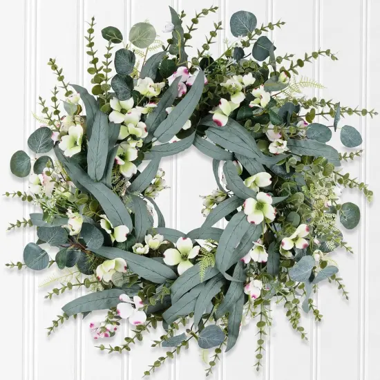 26IN Spring Wreath for Front Door,Large Eucalyptus Artificial Flower Greenery Wreath Indoor Outdoor for Porch Window Wall Farmhouse Home Holiday Hanging Decor Spring {5}