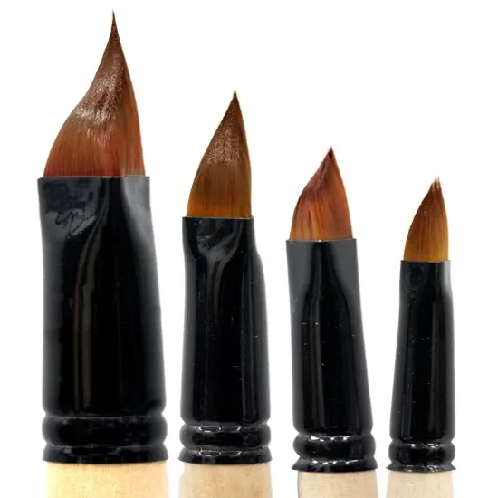 Creative Mark Beste Golden Taklon Assorted Shape #6 - 2 Pack Artist Brush, Professional Watercolor Brushes, For Acrylic Painting, Short Handle, Sharp Edges, Hand-Tied & Shaped {3}