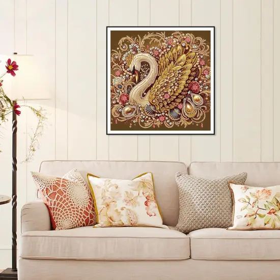 Diamond Painting Kits for Adults Swan, 5D Special Shape Diamond Art Kits for Beginners, Crystal Rhinestones Diamond Painting for Home Wall Decoration Gift 12&times;12inch, Animal {5}