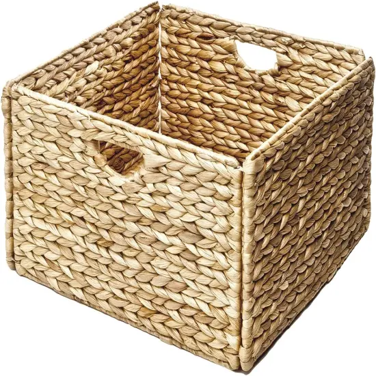 Classics Premium Natural Handwoven Portable Laundry Bin Basket with Carrying Handles, Household Storage for Clothes, Linens, Sheets, Toys, Natural Water Hyacinth, Rectangular {4}