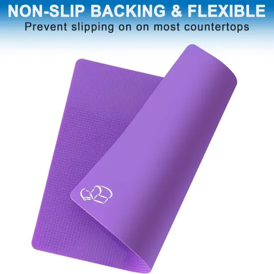 5 Pieces Flexible Plastic Cutting Board Mats with Food Icons, BPA Free Cutting Boards for Kitchen, Non Slip Cutting Mat for Meat and Vegetables (Red, Bright Yellow, Light Green, Purple, Lake Blue) {3}