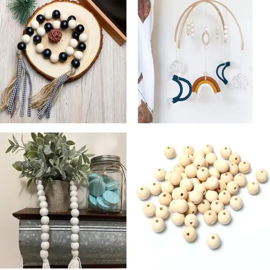 3/4"Wooden Round Beads 100pcs Unfinished Natural Loose Beads Spacer Beading Supplies Jewelry Findings Charms {4}