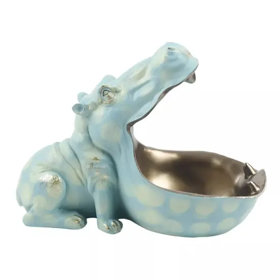 Resin Hippopotamus Figurine Sculpture Hippo Statue Container Home Table Decor {3}