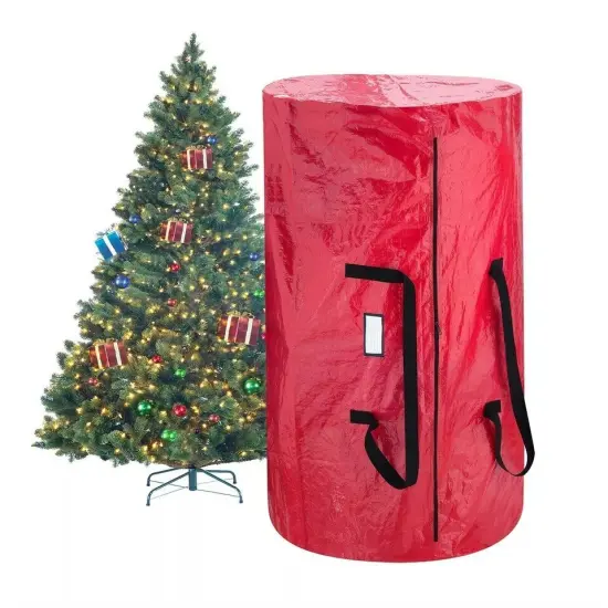 Christmas Tree and Wreath Storage Bag Organizers Zipper with Handles Red {2}