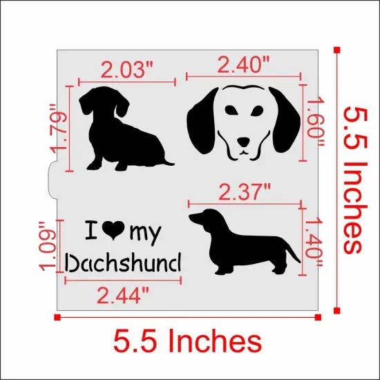 I Love My Dachshund Cookie & Craft Stencil | CM024 by Designer Stencils | Cookie Decorating Tools | Baking Stencils for Royal Icing, Airbrush, Dusting Powder | Craft Stencils for Canvas, Paper, Wood | Reusable Food Grade Stencil {2}