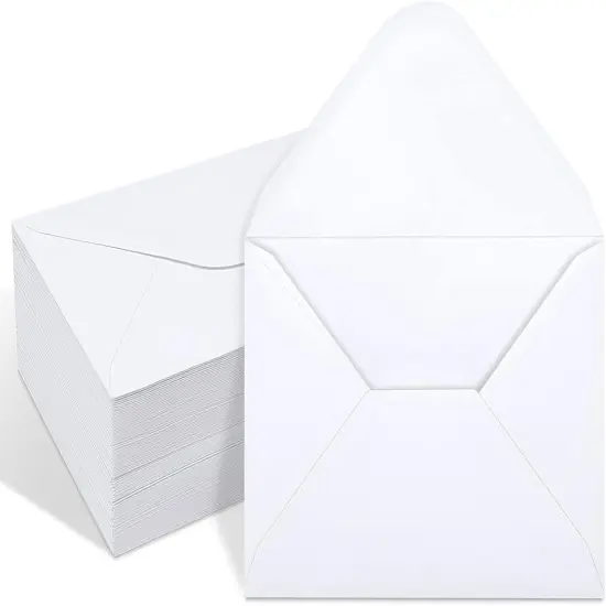 100 Pack White 4x6 Envelopes, Contour Flap A4 Envelopes for Engagement Invites, Weddings Invitation, announcements, Baby shower, Perfect for RSVP Card 120gsm, 4.5 x 6.4 Inches - 100% Recycled {1}